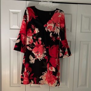 Trina Turk Floral Black and Red Dress